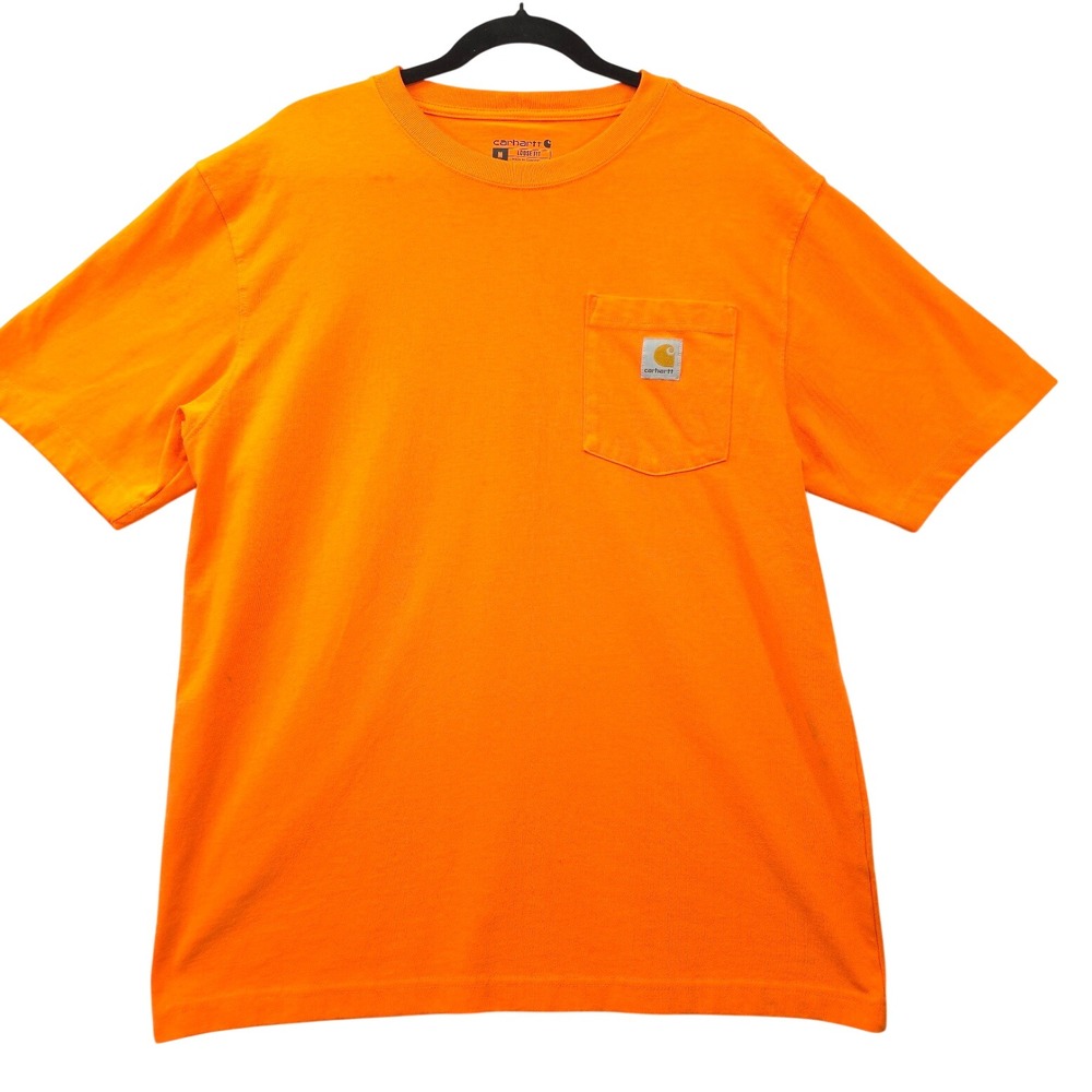 Carhartt Mens Loose Fit Pocket T-Shirt Size Med Orange Short Sleeve Safetywear